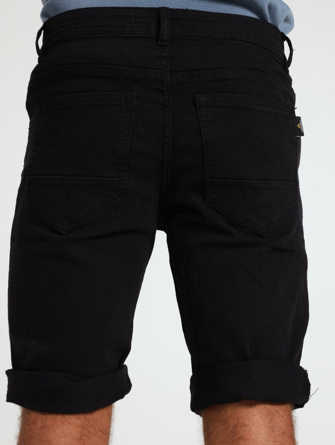 Turnup Denim Short - Black