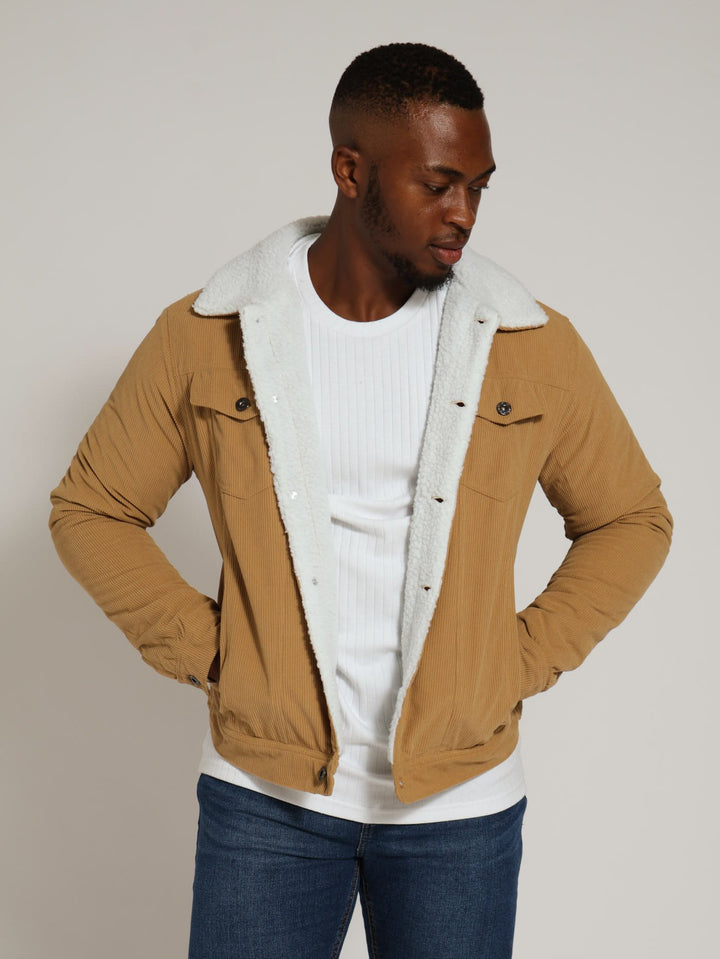 Corduroy Trucker Jacket - Beige