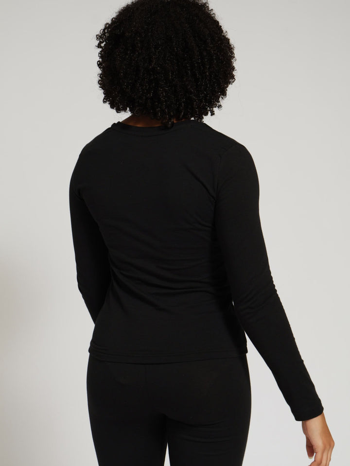 Girls Long Sleeve Friends Print Tee - Black