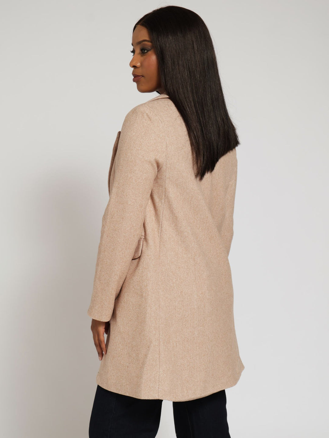 Classic Lined Melton Coat - Tan