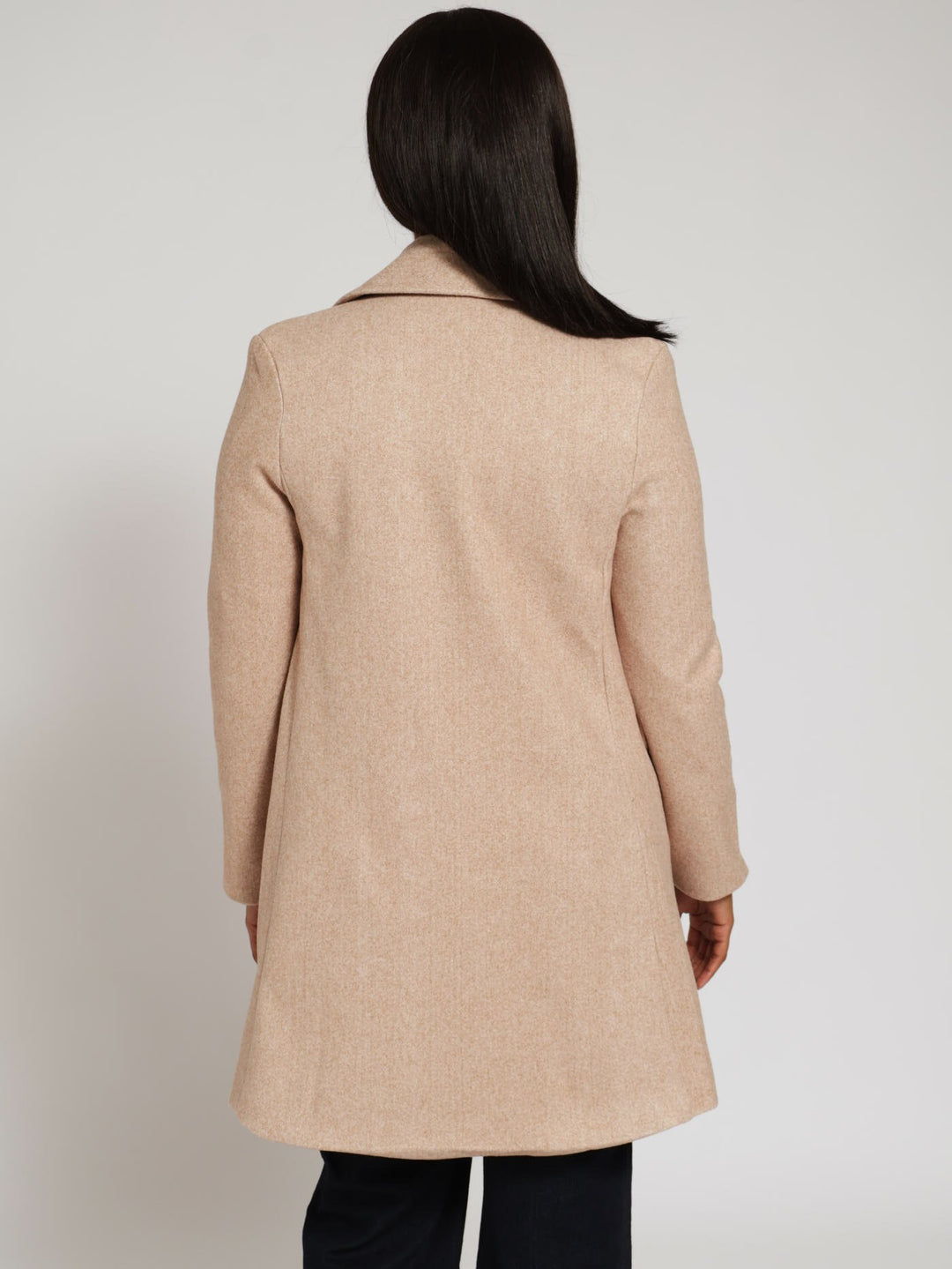 Classic Lined Melton Coat - Tan
