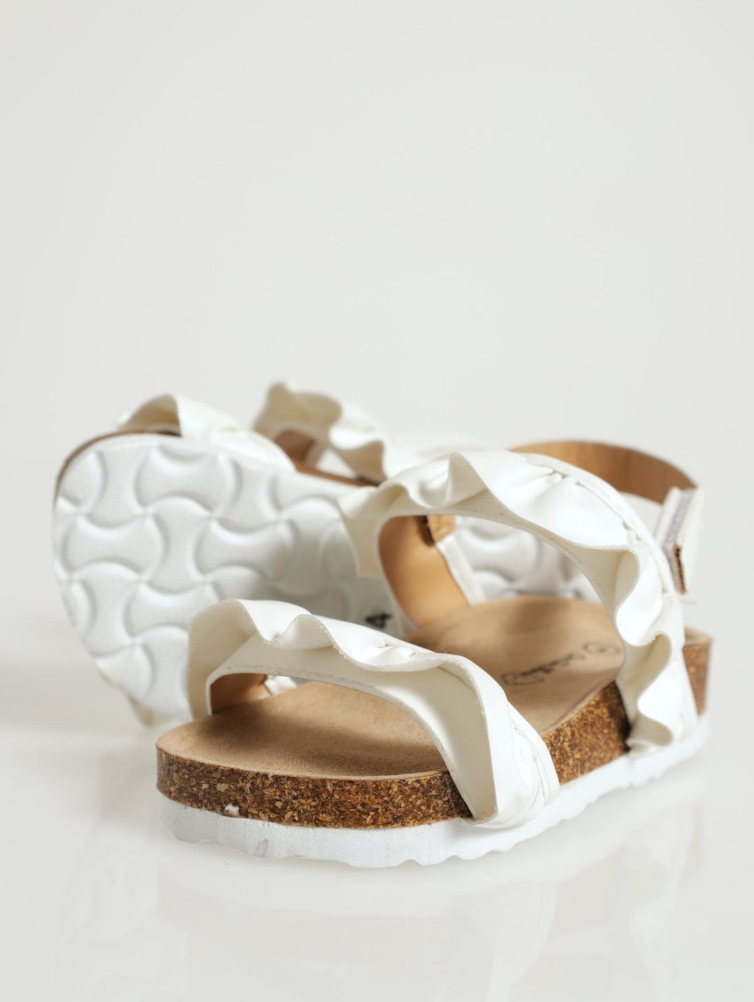 Baby Girls Sandals With Frill Detail White