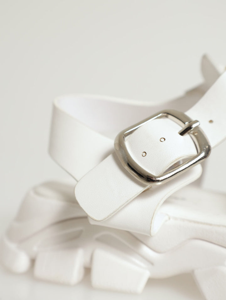 Girls Caged Fisherman Sandal - White