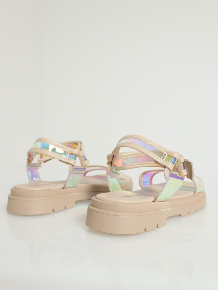 Girls Holo Sandal - Nude