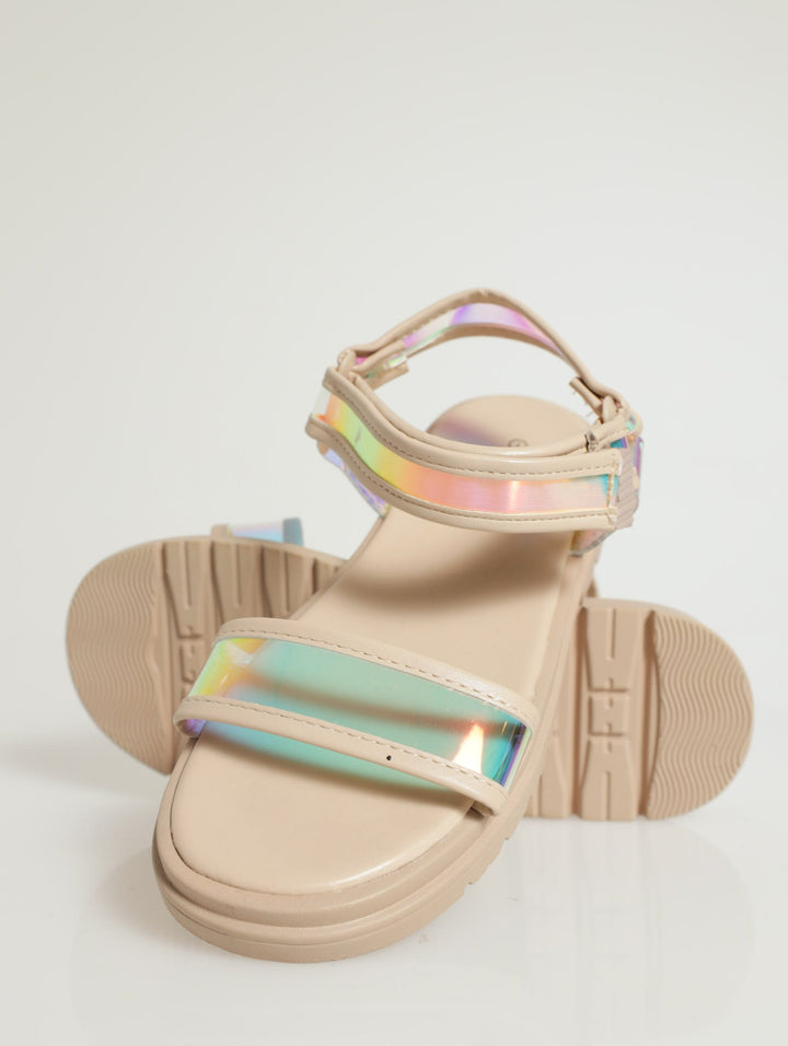 Girls Holo Sandal - Nude