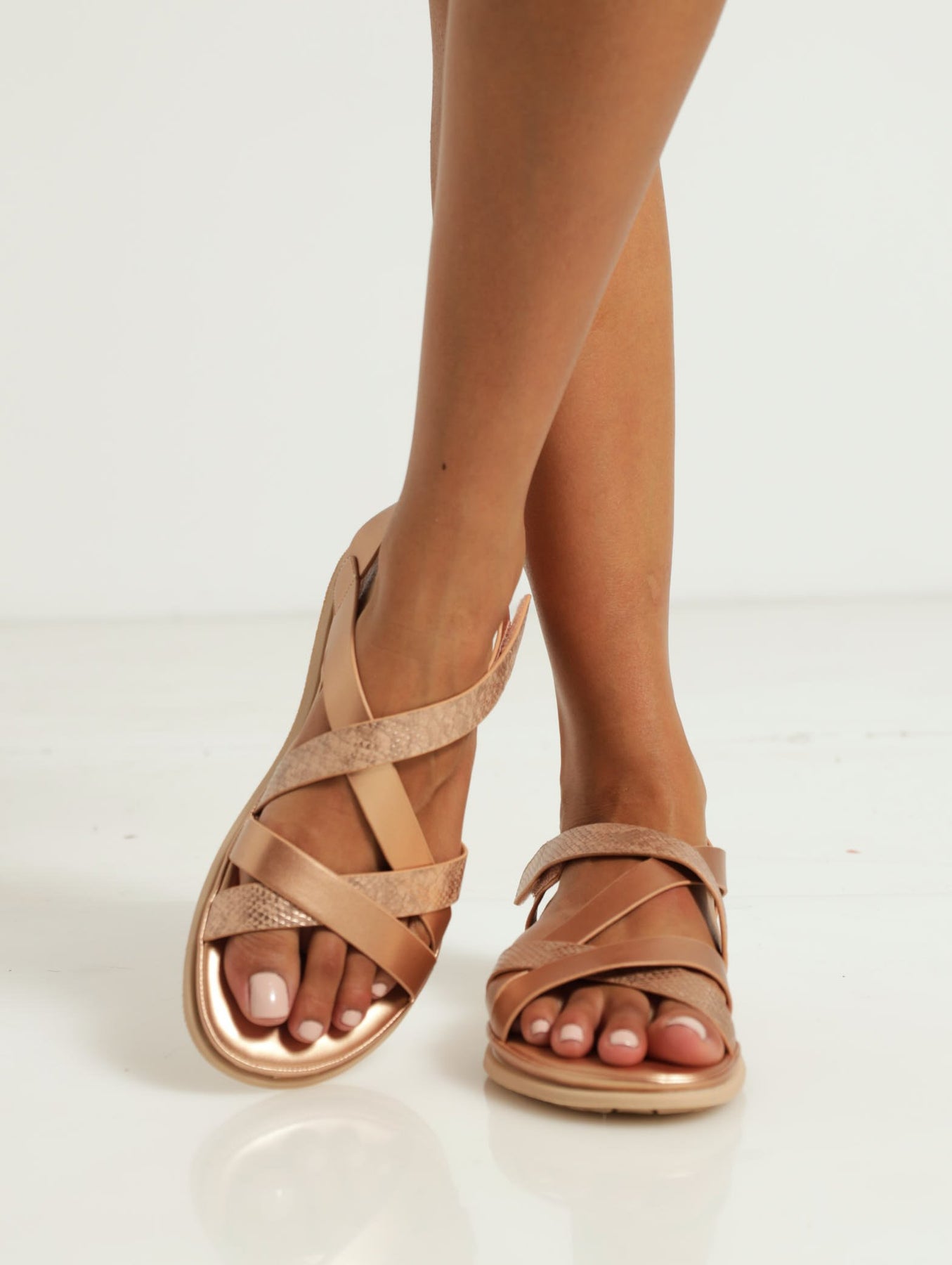 Leather Toms Sicily Rose Gold Ladies Soft Style Irina Assymetric