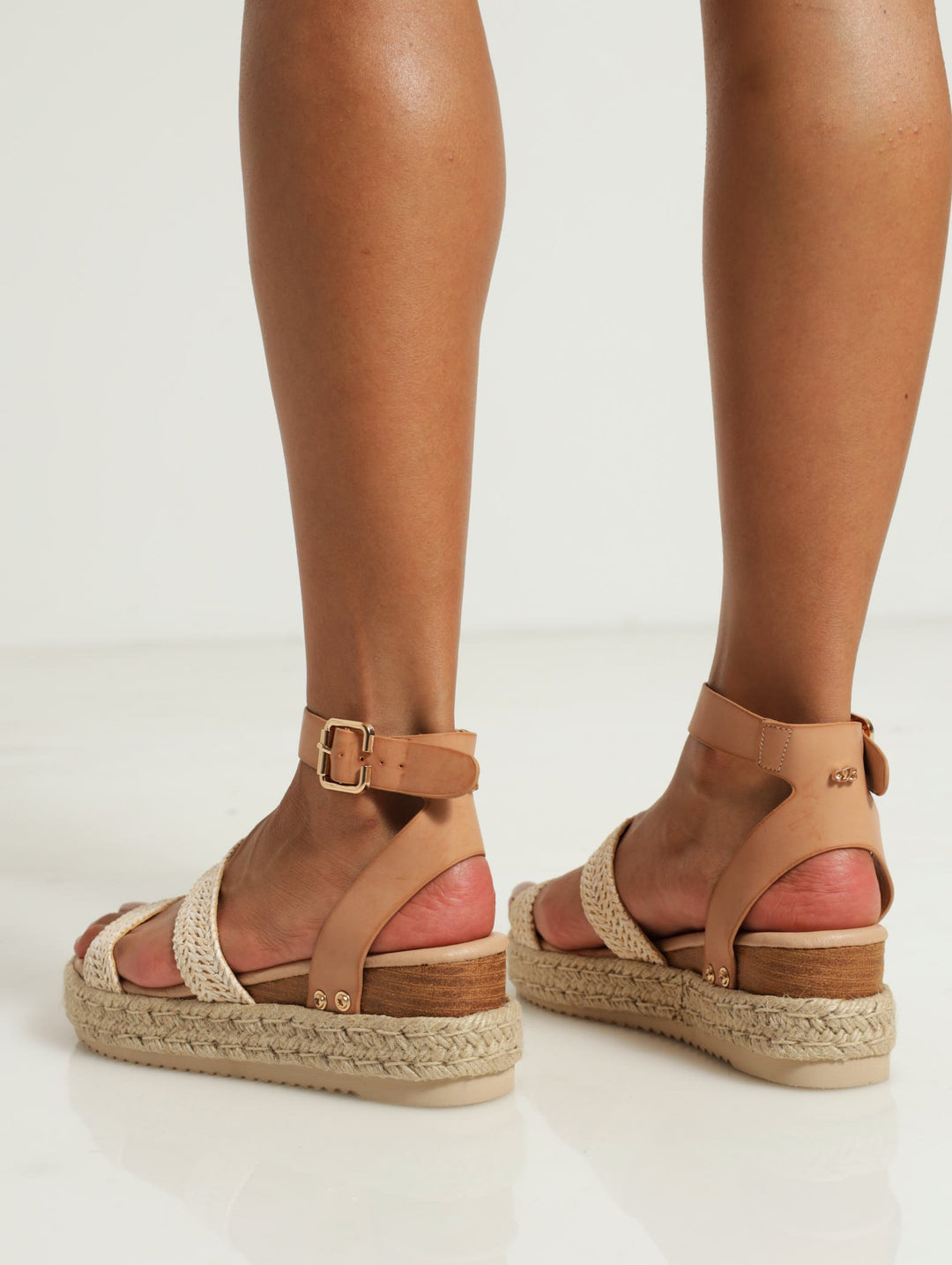 Steffi Espadrille Wedge With Ankle Strap - Nude