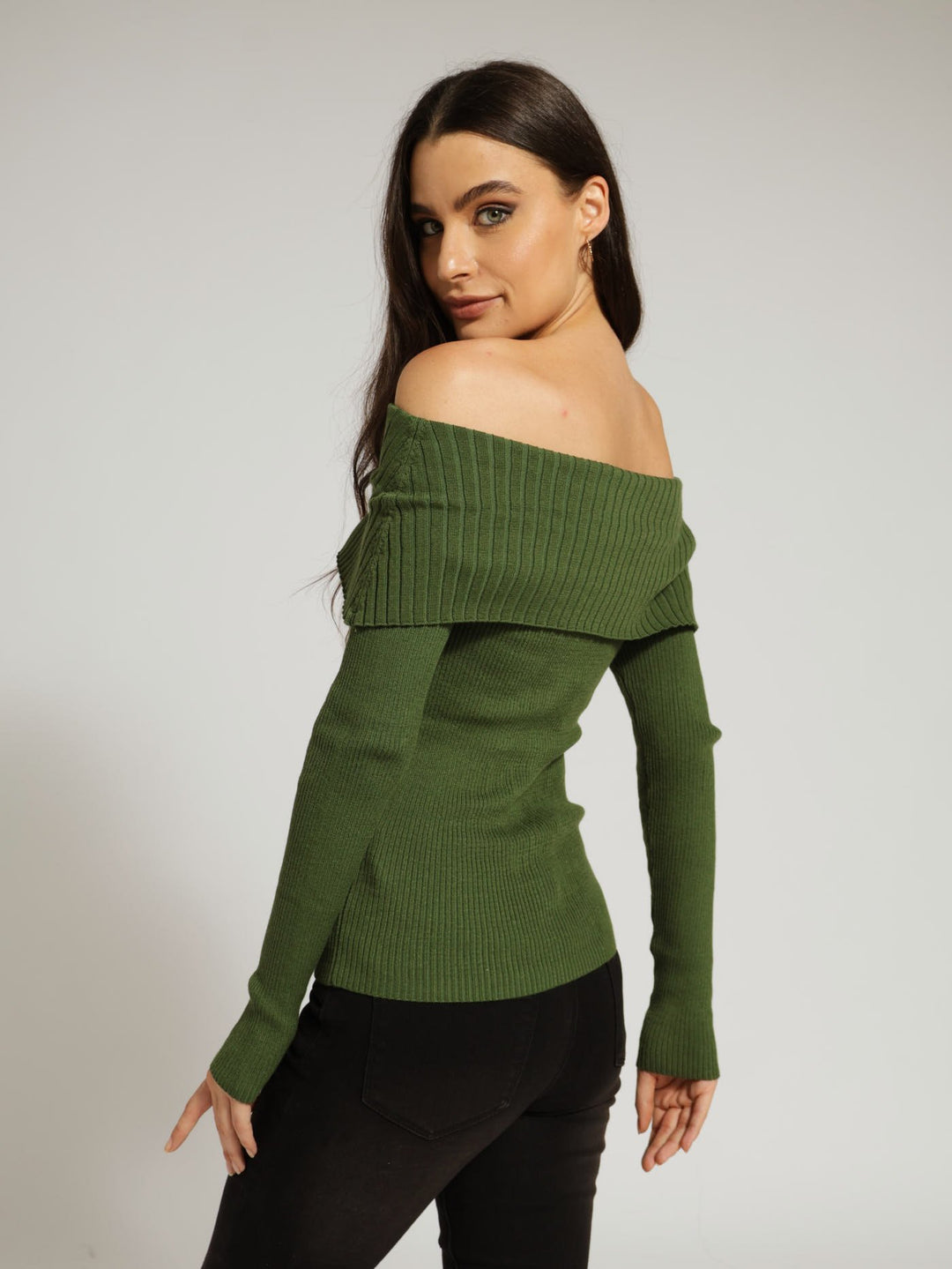 Off Shoulder Pullover - Fatigue