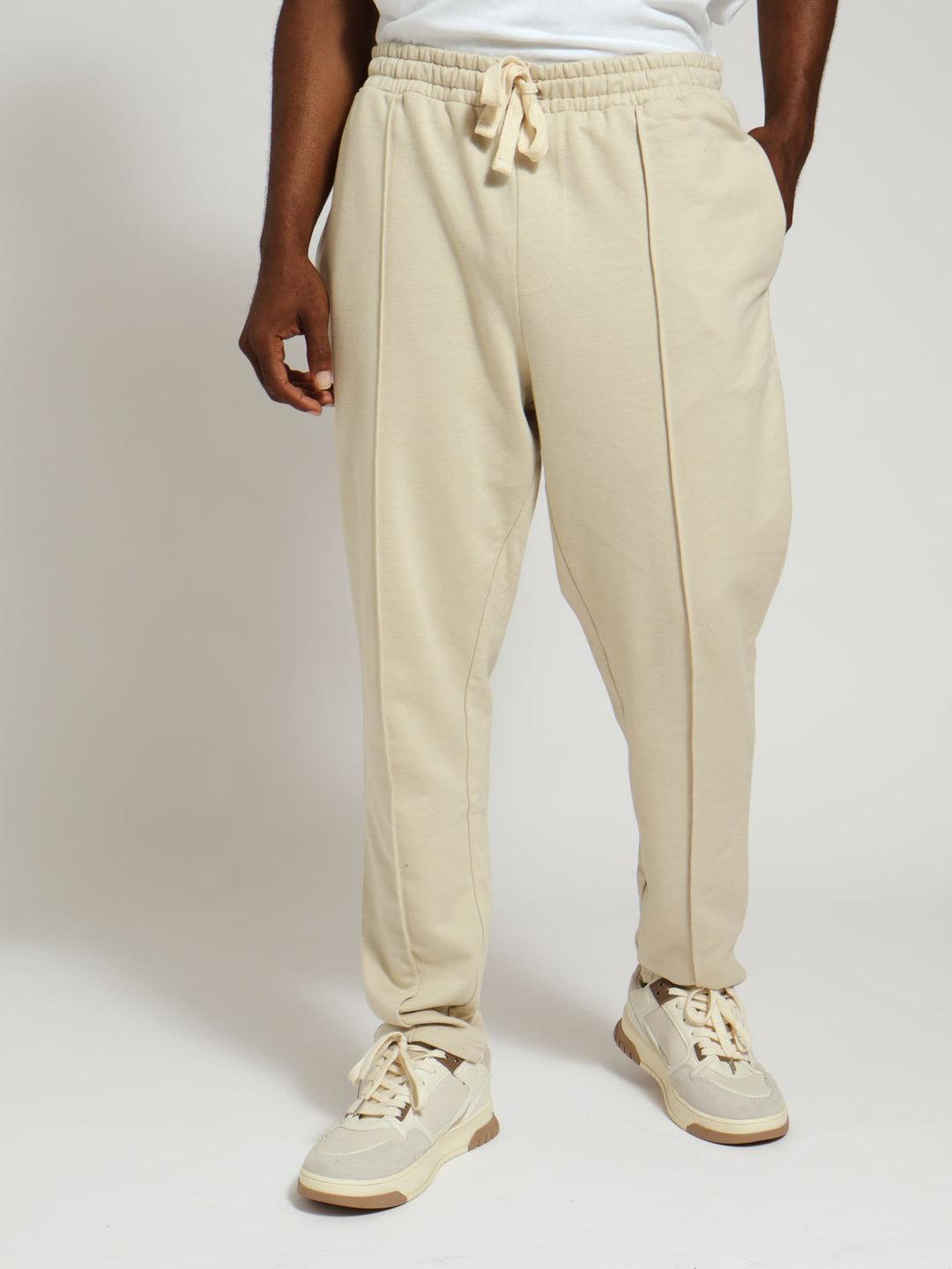 Pintuck Jogger Light Stone