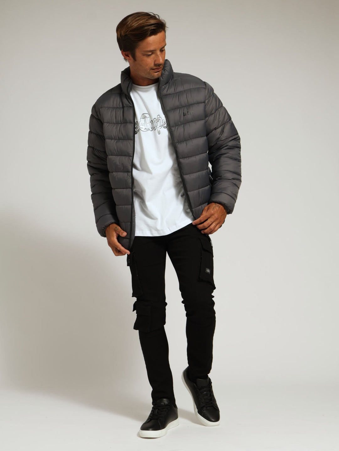 Cass Fur Lined Puffer Jacket - Charcoal
