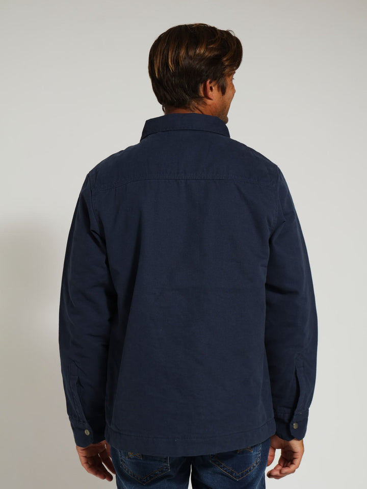 Cotton Canvas Jacket - Navy