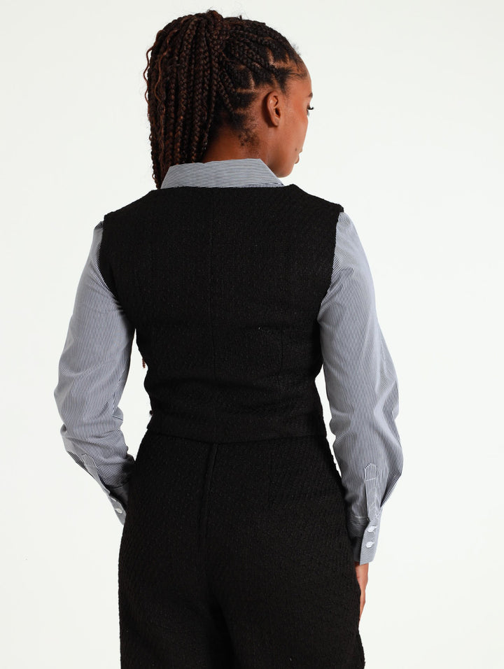 Tweed Waistcoat - Black