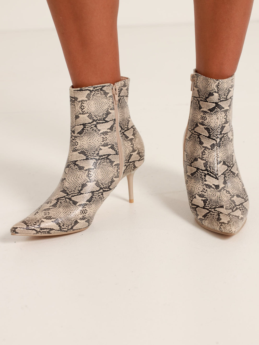 Printed Pointy Kitten Heel Boot