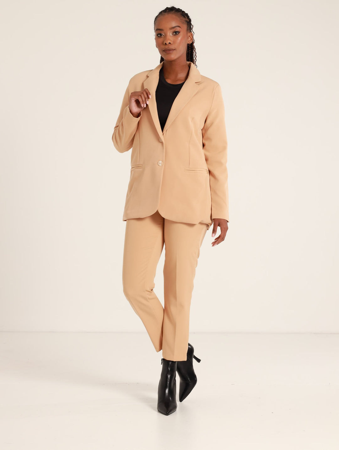 2 Button Jet Pocket Blazer - Stone