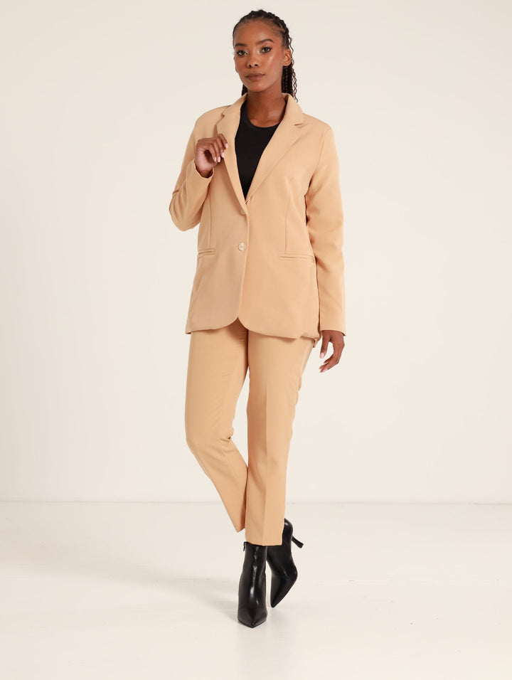 2 Button Jet Pocket Blazer - Stone
