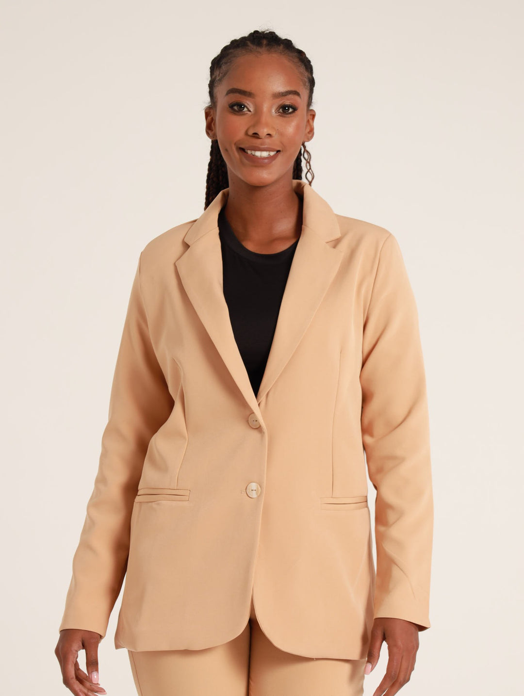 2 Button Jet Pocket Blazer - Stone