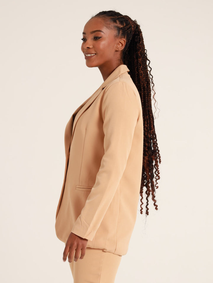 2 Button Jet Pocket Blazer - Stone