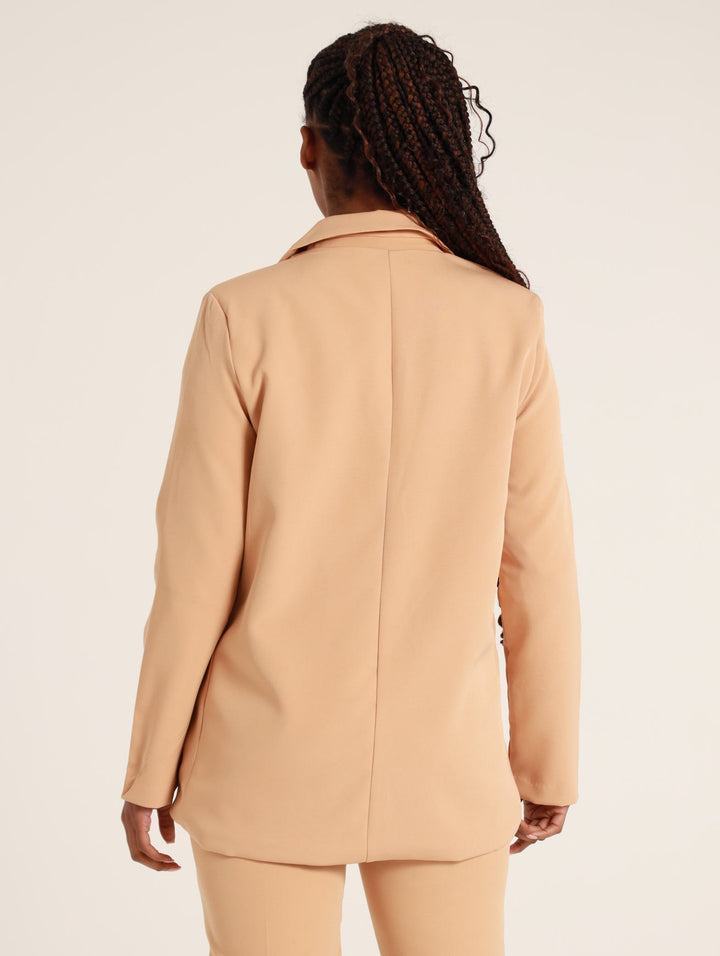 2 Button Jet Pocket Blazer - Stone