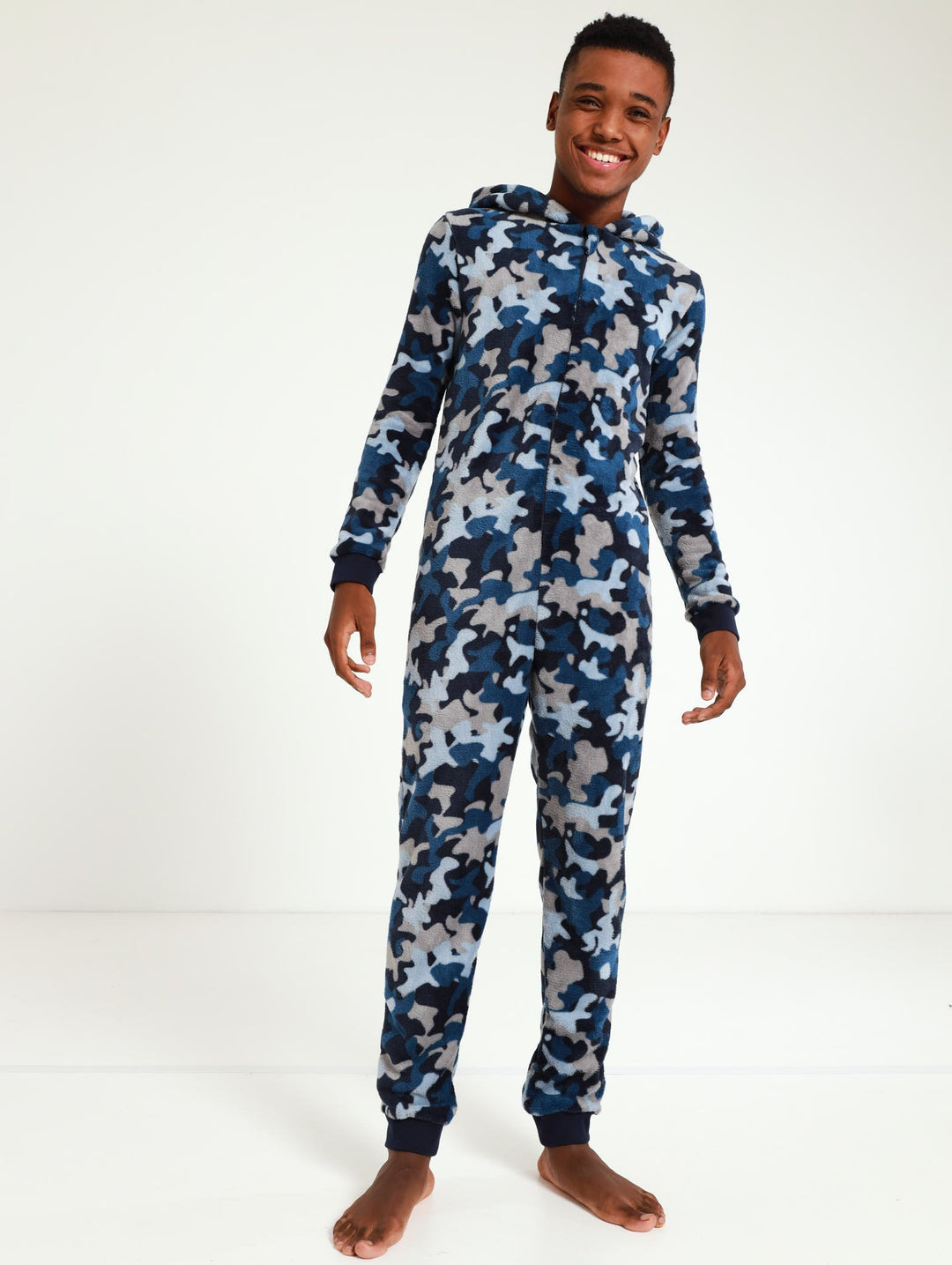 Boys Camo Onesie - Blue