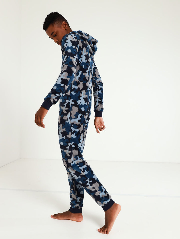 Boys Camo Onesie - Blue