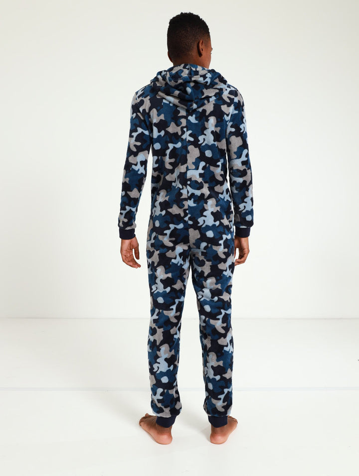 Boys Camo Onesie - Blue