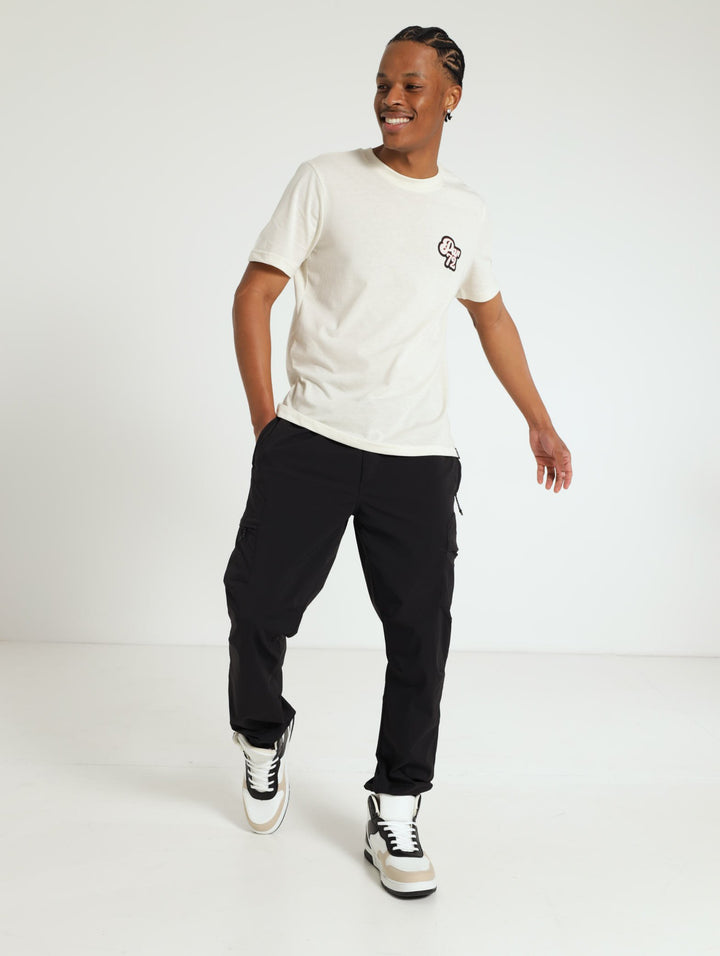 Zip Pocket Cargo Pants - Black
