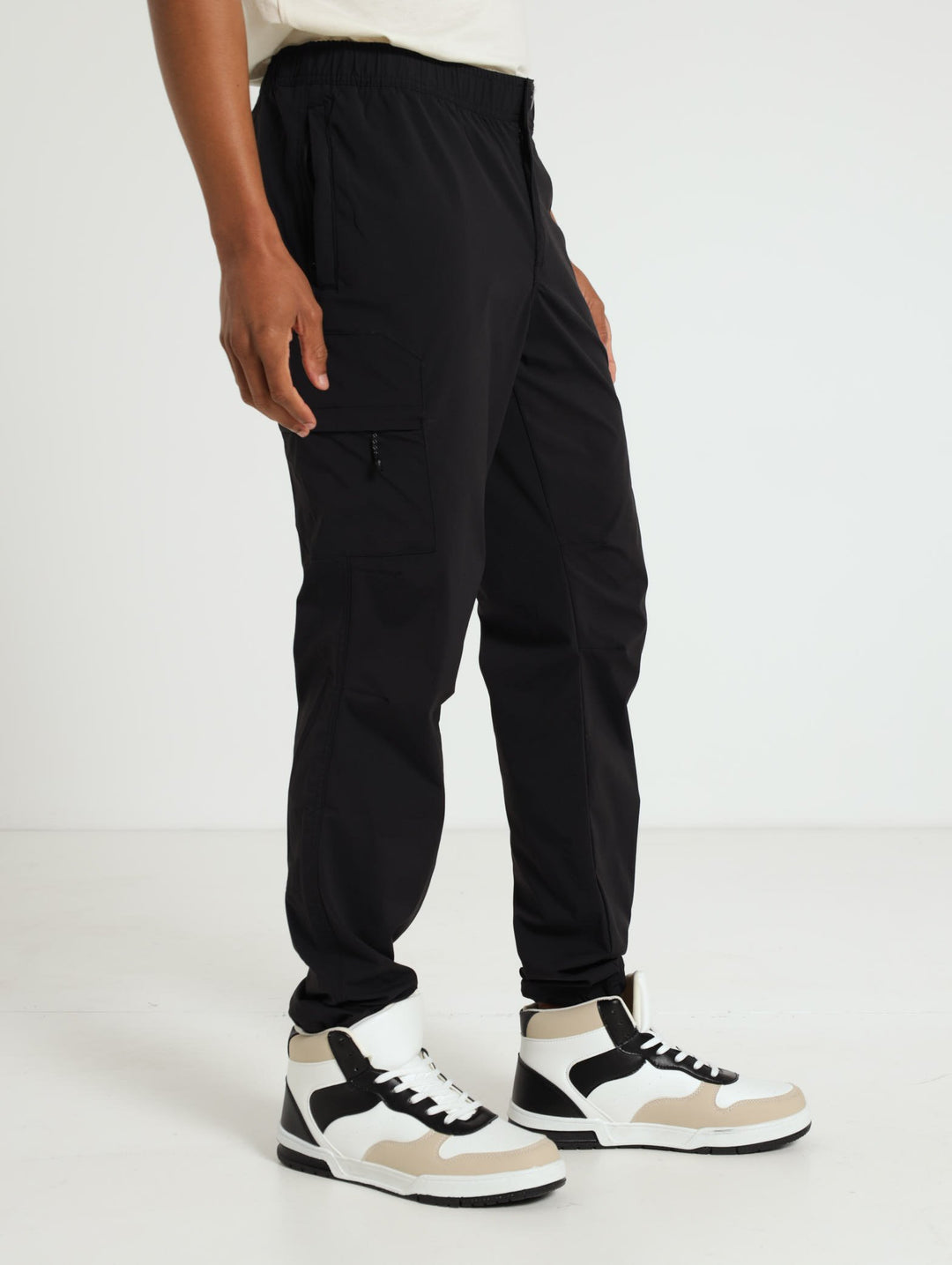 Zip Pocket Cargo Pants - Black