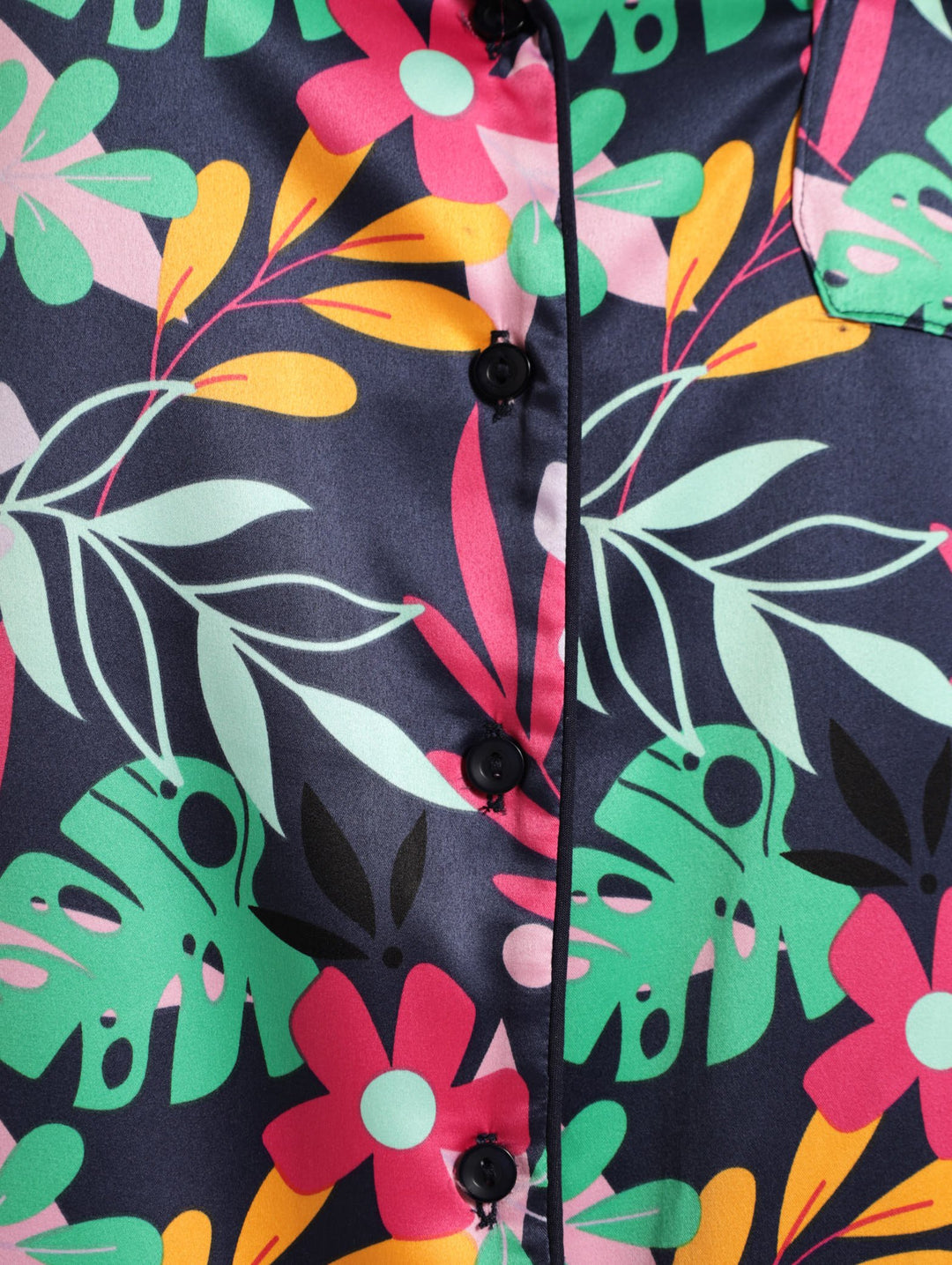 Button Through Satin Sleepshirt