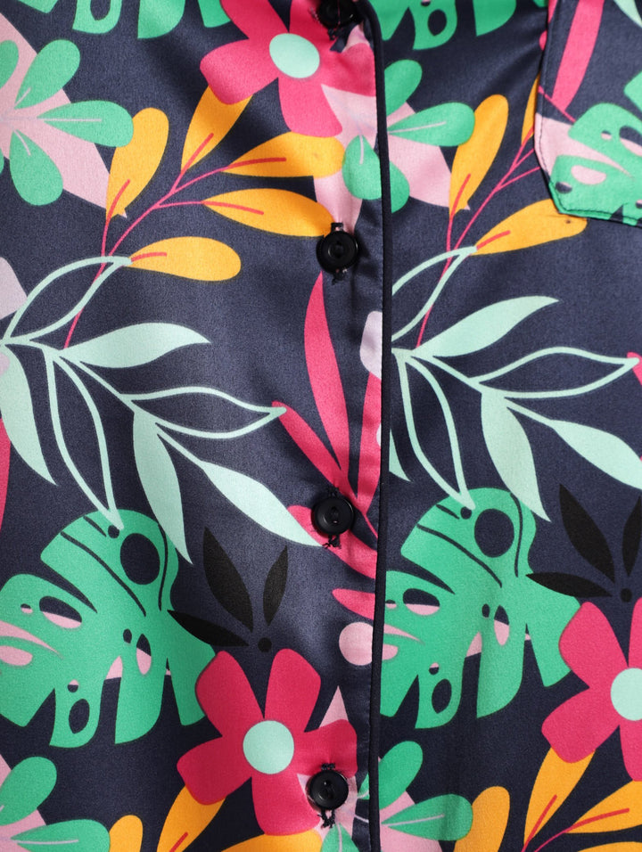 Button Through Satin Sleepshirt