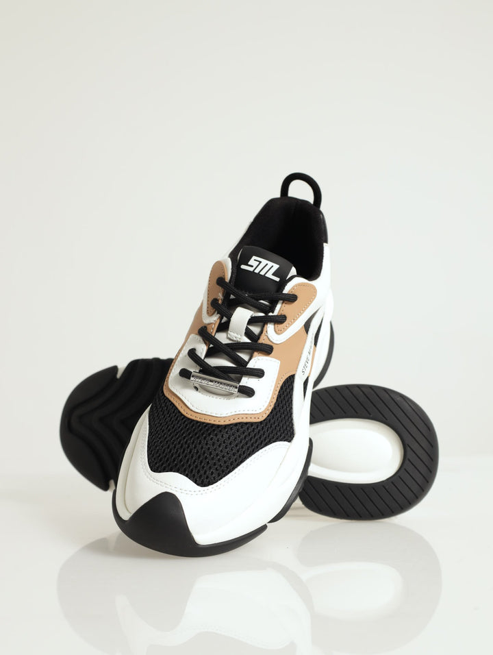 Belissimo Lace Up Sportie Sneaker - Black/Tan