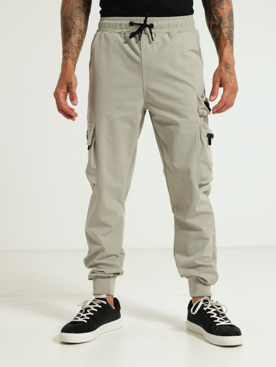 Sydney Utility Pocket Parachute Pants - Dark Grey
