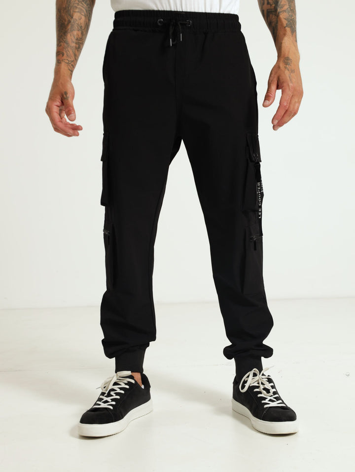 Sydney Utility Pocket Parachute Pants - Black