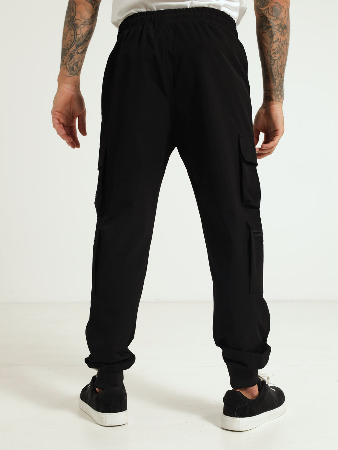 Sydney Utility Pocket Parachute Pants - Black