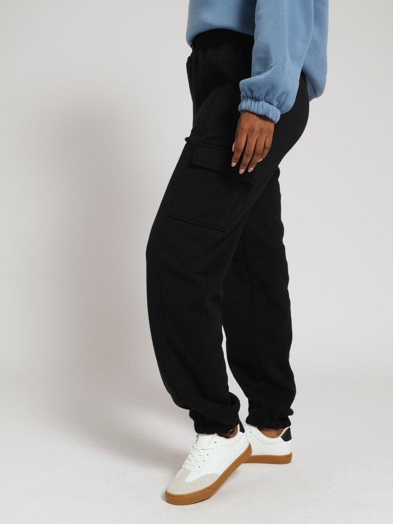 Fleece Uitlity Parachute Jogger - Black