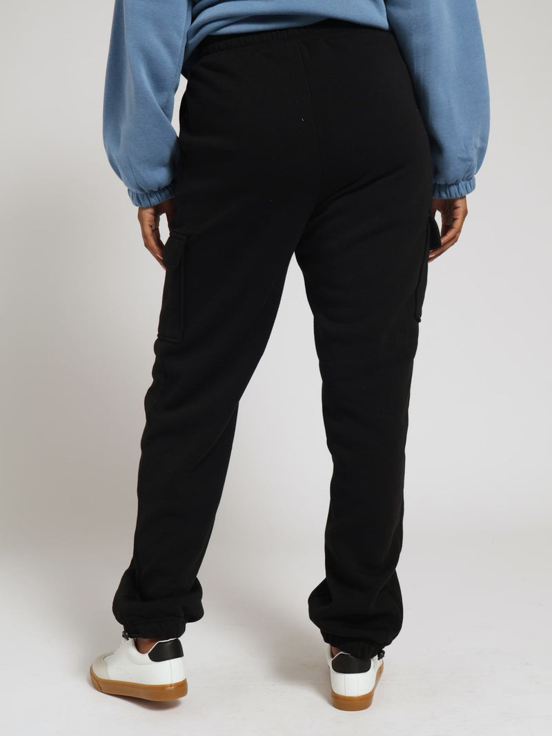Fleece Uitlity Parachute Jogger - Black
