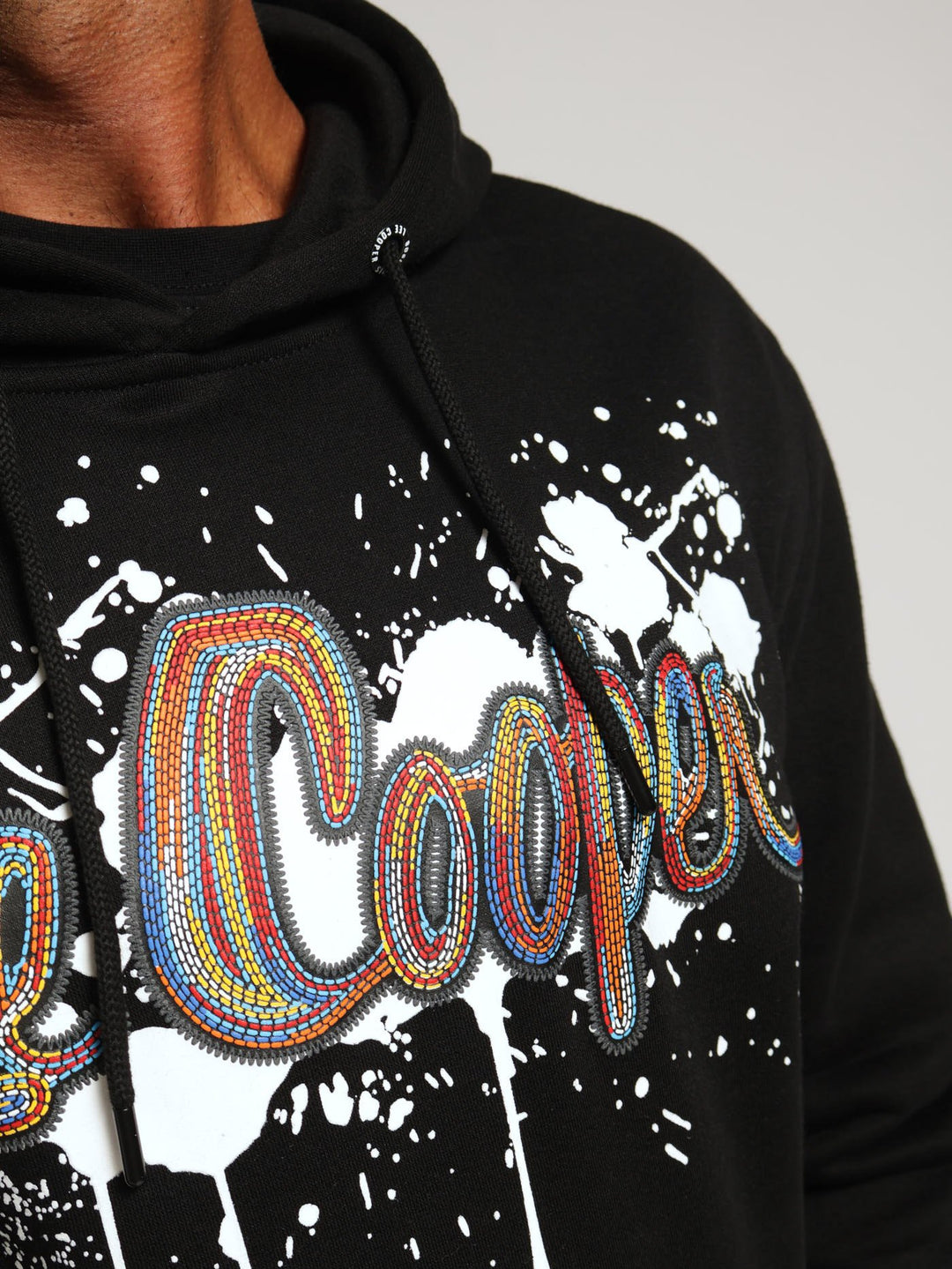 William Splatter Print Hoody - Black