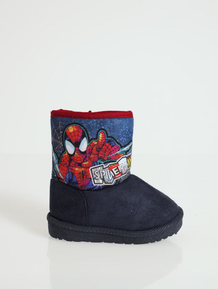 Pre-Boys Spiderman Slipper Boot - Navy