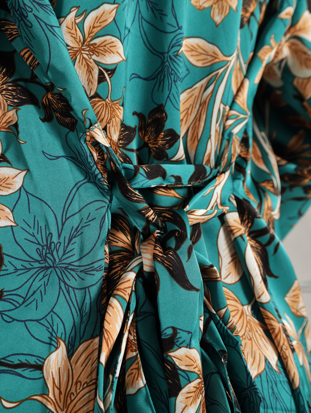 Kimono With Tie Up - Teal