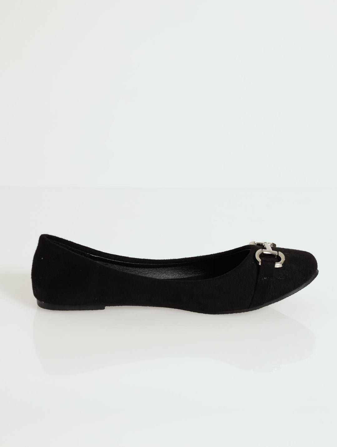 Ballet Pump With Metal Bar Trim - Black