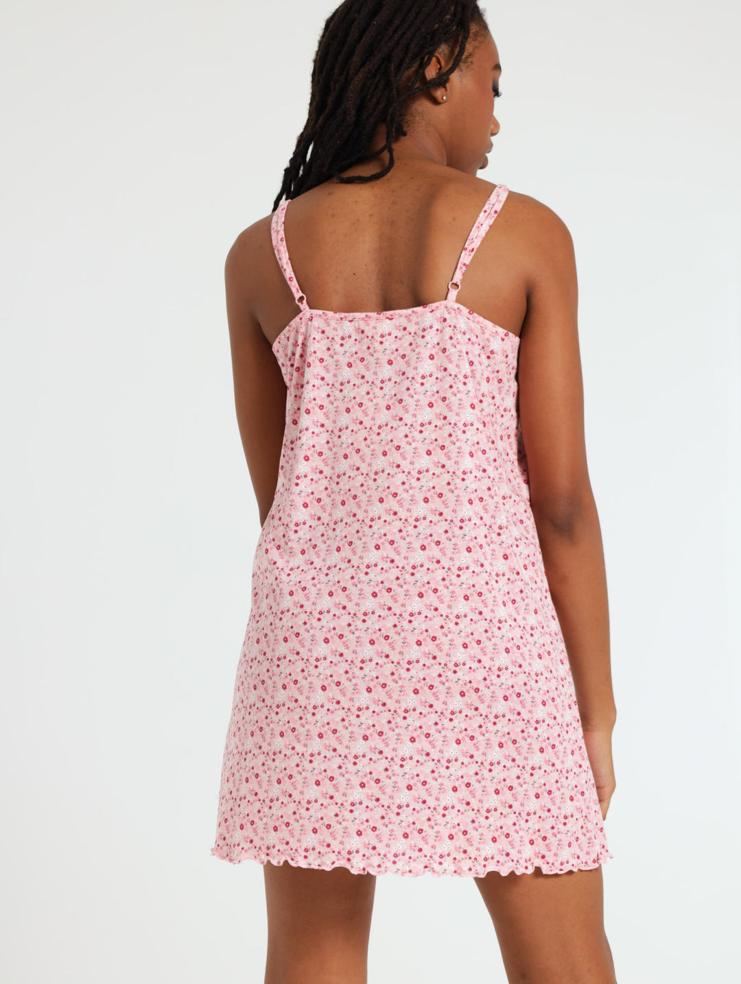 Rib Knot Detail Strappy Nighty - Pink