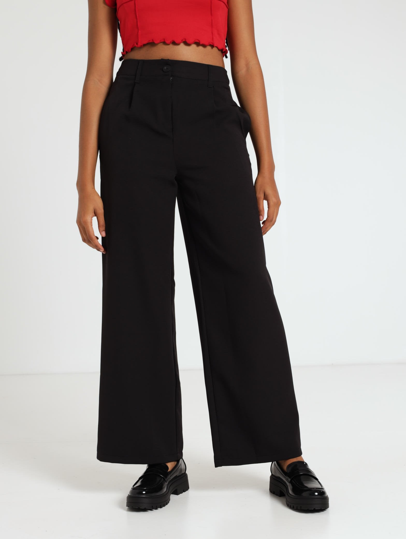 パンツ 23SS WIDE-LEG PLEATED PANTS Ladies Wide Leg Pleated Pants - Black – Edgars