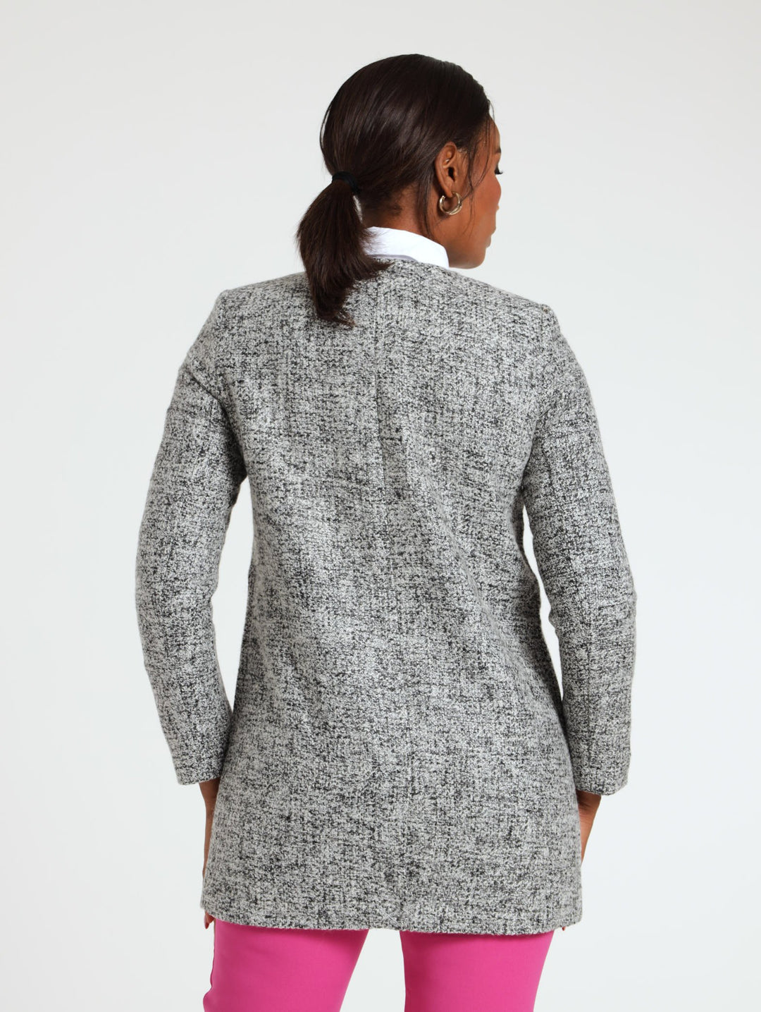 Ladies Anna Structured Wool Jacket - Black/White