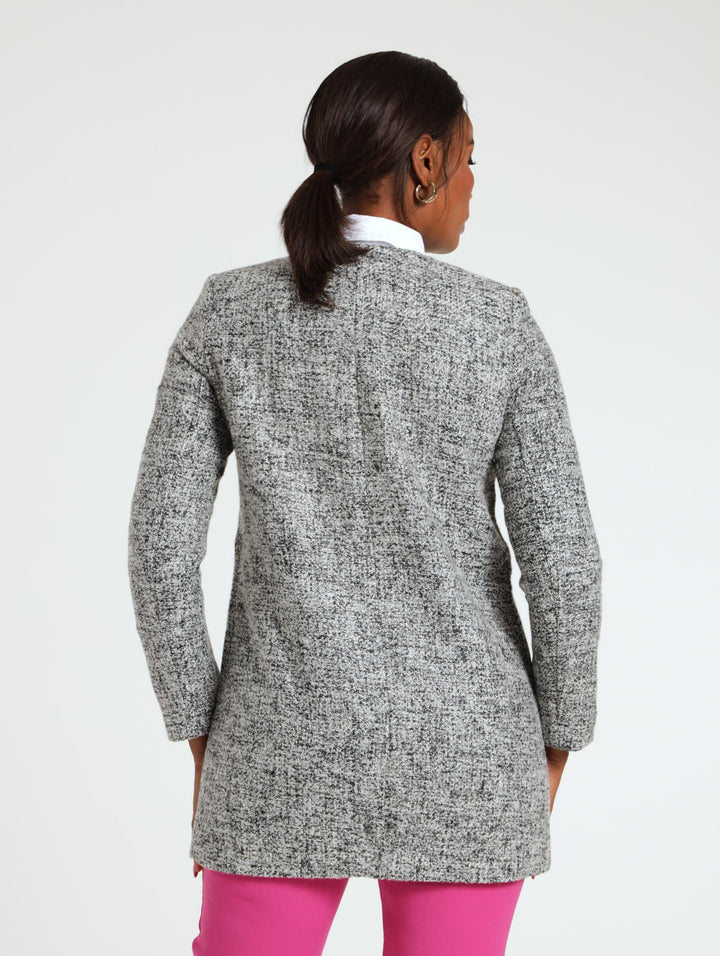 Ladies Anna Structured Wool Jacket - Black/White