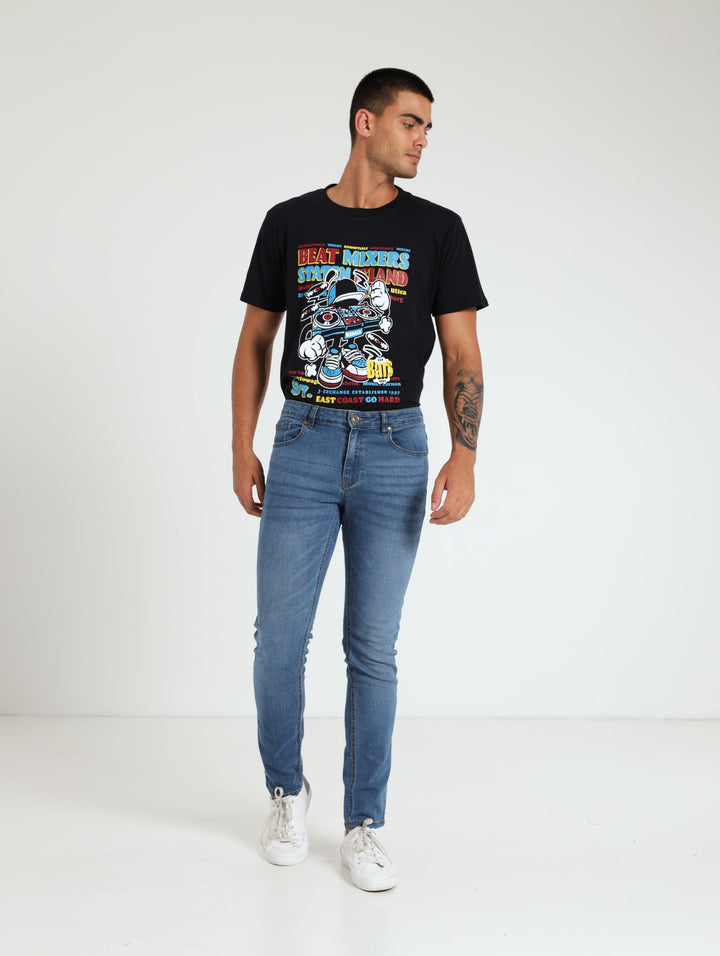 Men's Mid Wash Skinny Denim Jean