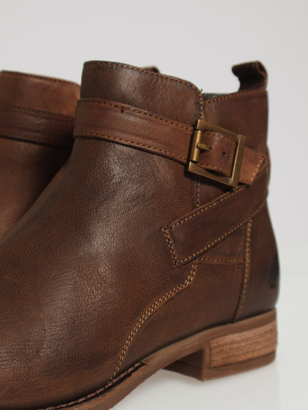 Ankle Boot With Buckle - Brown