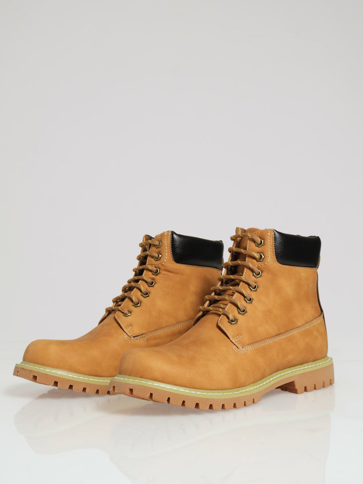 Lace Up Worker Boot - Honey