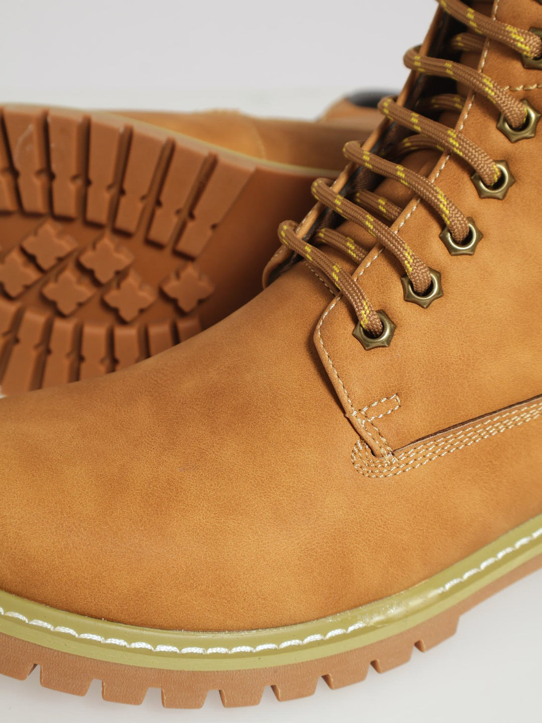 Lace Up Worker Boot - Honey