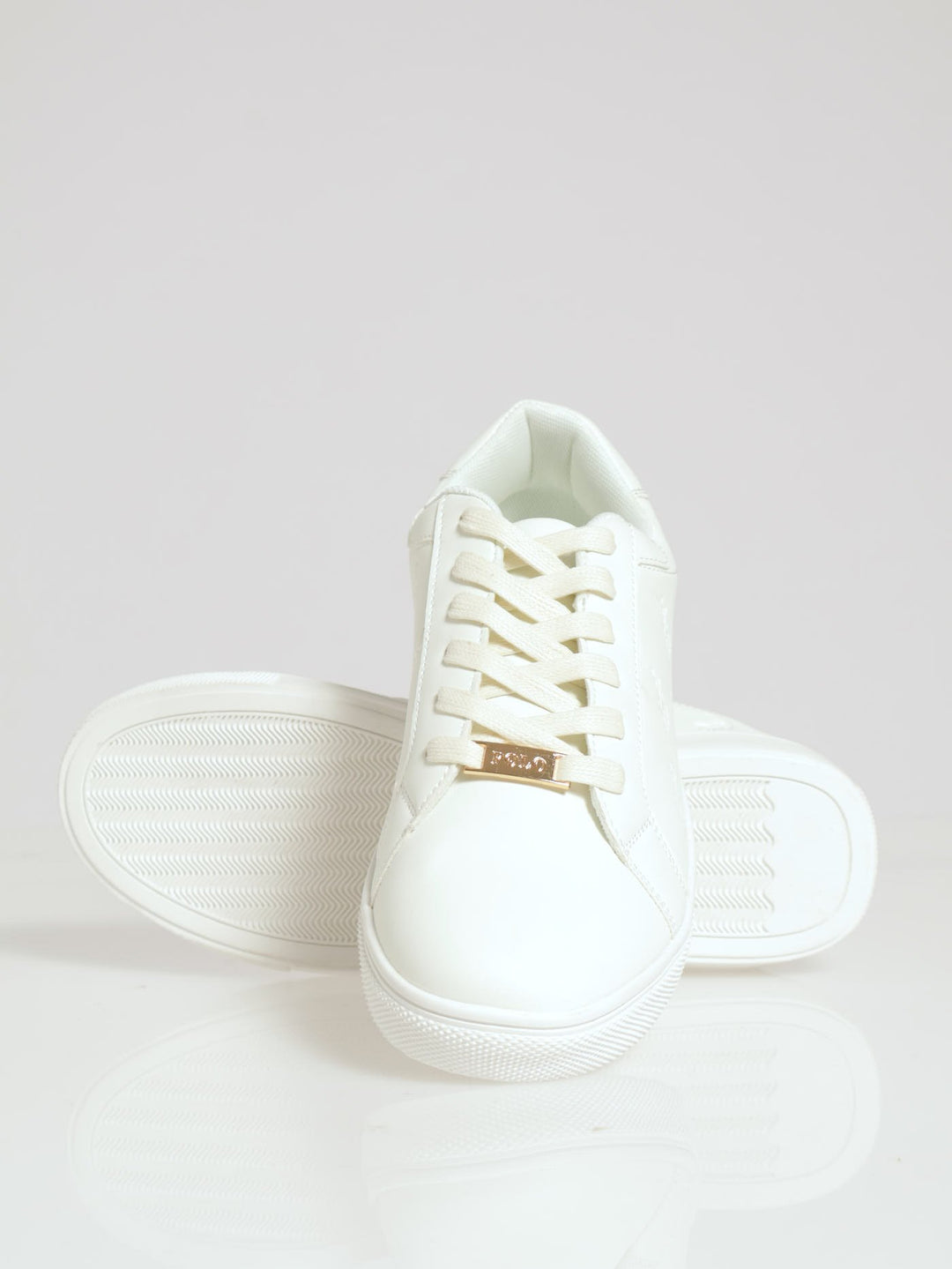Debossed Pony Sneaker - White