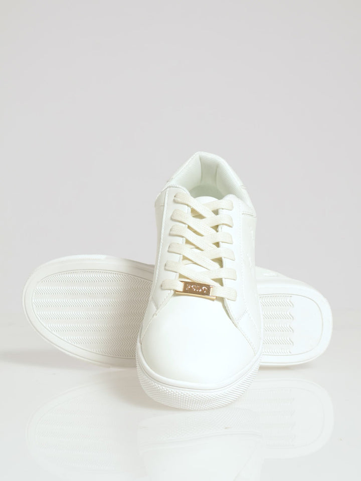 Debossed Pony Sneaker - White