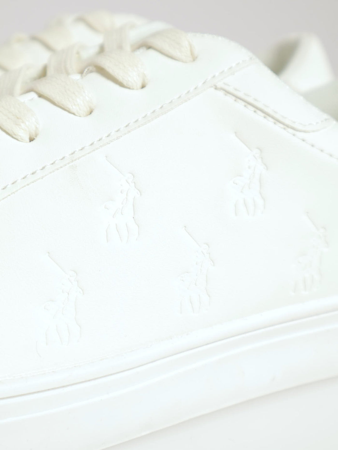 Debossed Pony Sneaker - White